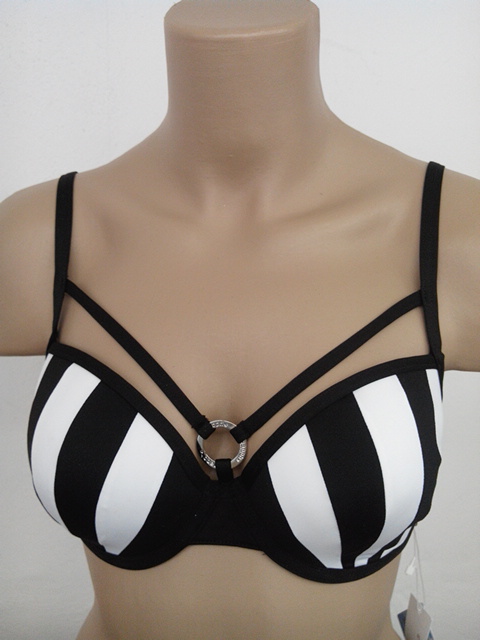 Bikini Oberteil Trinidad Sapph schwarz weiß Bügel Neckholder 70 85 A